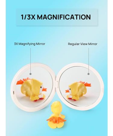 Getinbulk Compact Mirror Bulk - Double-Sided 1X/3X Magnifying PU Leather Makeup Mirror - White, 2.7 inches - Buy Online on GoSupps.com