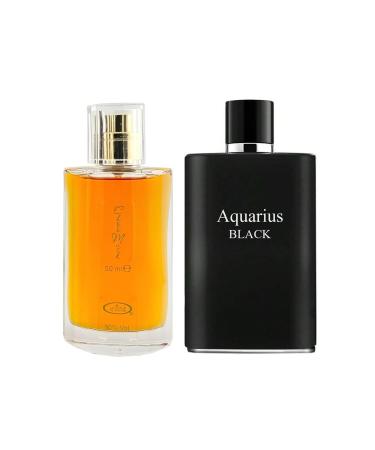 Choco Musk&Aquarius Black Men s Cologne-Rich Chocolate & Musk Eau De Toilette Long-Lasting Scent Perfume for Men Elegant Bottle 3.4 Fl Oz Fragrance for Refined Occasions Choco Musk&Aquarius Black 2.53 Fl Oz (Pack of 2)