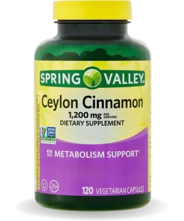 Ceylon Cinnamon Capsules 1200 mg Capsules Support Metabolism * 120 Count | Non-GMO & Gluten Free Pills (Pack of 1) - Buy Online on GoSupps.com