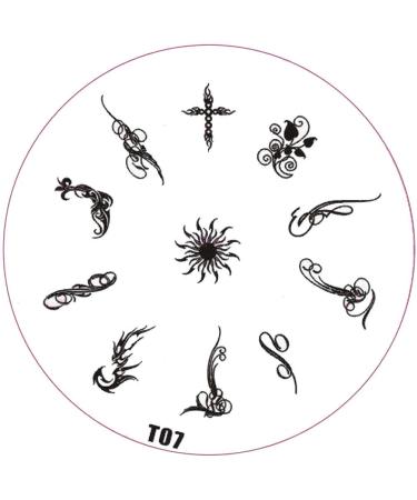 ++SPECIAL ITEM++ Stamping stencil T-Series: T07 Tribal Cross Sun