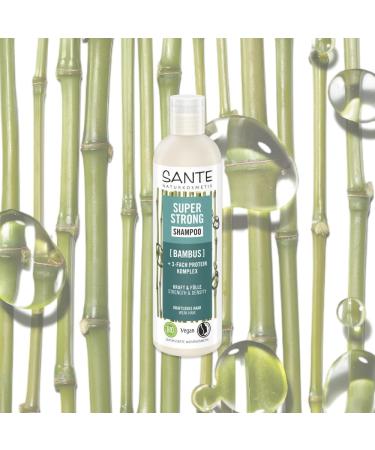 SANTE Naturkosmetik Super Strong Shampoo with organic bamboo extract + triple layer protein complex - Vegan care shampoo with natural ingredients - Strengthens fragile and damaged hair - Buy Online on GoSupps.com