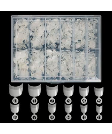 Bodya 600pcs French Nail Tips | Stiletto Acrylic Fake Nails - 12 Sizes for DIY Nail Art | Short Natural Look - Buy Online on GoSupps.com
