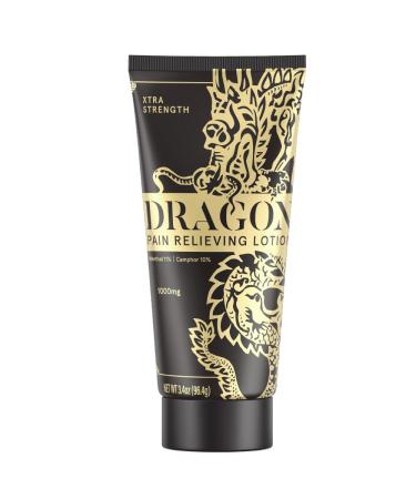 Dragon Pain Relieving Lotion 3.4oz Xtra Strength - Muscle and Joint Discomfort Relief Quick Absorb Natural Ingredients - for Back Elbows Feet Hands HIPS Legs and Neck