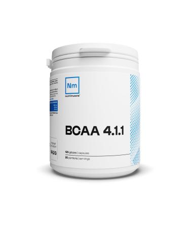 BCAA 4.1.1 Pre-Workout | Powerful Booster Leucine Overdosed Non-GMO Dietary Supplement Bodybuilding & Fitness | Nutrimuscle | 120 Capsules