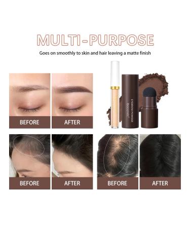 Eyebrow Powder Stencil Concealer Kit - Long Lasting Waterproof Definer with 12 Reusable Stencils - Perfect Dark Brown Brow Makeup - Buy Online on GoSupps.com