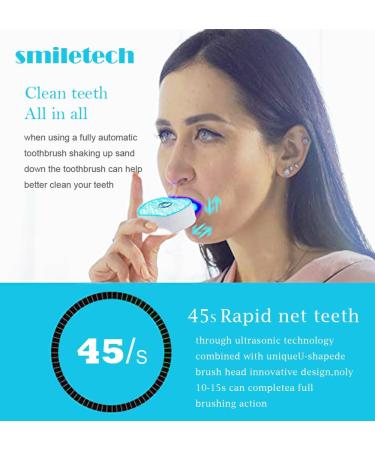 Automatic Sonic Glow Toothbrush Kit | Teeth Whitening with 2 Replacement Heads (White-Blue) - Shop Internationally - Buy Online on GoSupps.com