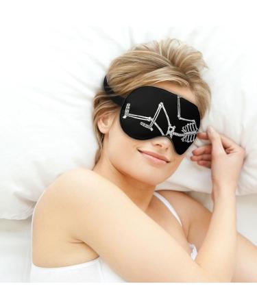 LynaRei Skeleton Rock Sign Sleep Mask - Adjustable Soft Eye Mask for Men & Women - Perfect for Travel & Nap - Style-1 - Buy Online on GoSupps.com