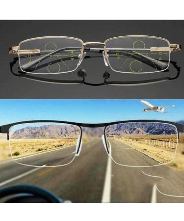 Blue Light Blocking Progressive Multifocal Reading Glasses German Smart Zoom Reading Glasses Multifocal Reading Glasses (Black 2.5)