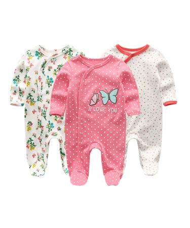 MAMIMAKA Baby Clothes Newborn Baby Grow Onesies Cotton Footed Pajamas for Boys and Girls 0-18 Months 0-3 Months Long Sleeve Color8 - Buy Online on GoSupps.com