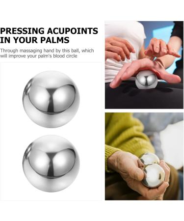 Frcolor 2-Pack Stainless Steel Massage Balls - Fitness & Health Chatting Toys - Durable Metal Handballs - Buy Online on GoSupps.com