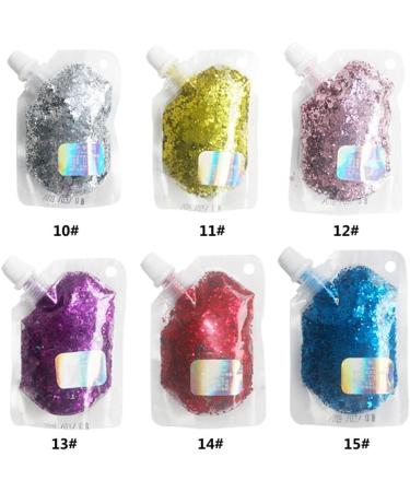 GL-Turelifes 50ml Body Glitter Gel - Mermaid Sequins Chunky Glitter for Face, Body, Hair - Easy to Apply & Remove - Festival & Halloween Makeup - Long Lasting Sparkling - Blue Purple - Buy Online on GoSupps.com
