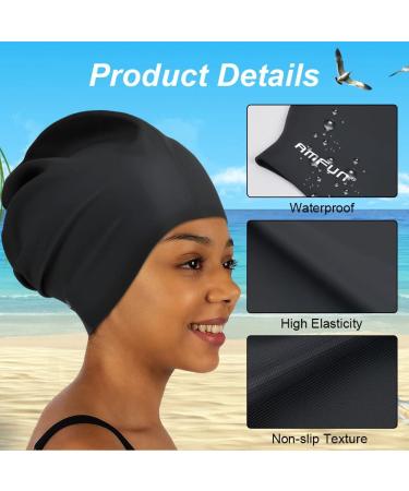 Amfun Extra Large Silicone Bathing Cap for Long Hair | Ideal for Dreadlocks Hair Extensions & Braids - Unisex Swim Cap - Buy Online on GoSupps.com
