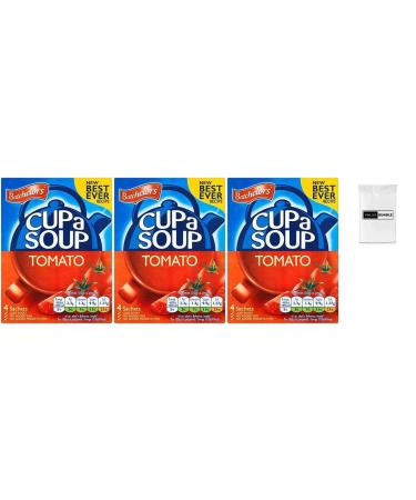 Value Bundle: BATCHELORS CUP A SOUP - Tomato - Healthy Snacks for Adults & Kids - British Snacks - 4 Per Box 3 Boxes Total - Custom Value Bundle Branded Package of 12 (12 Pack Tomato) Tomato 22 g (Pack of 12)