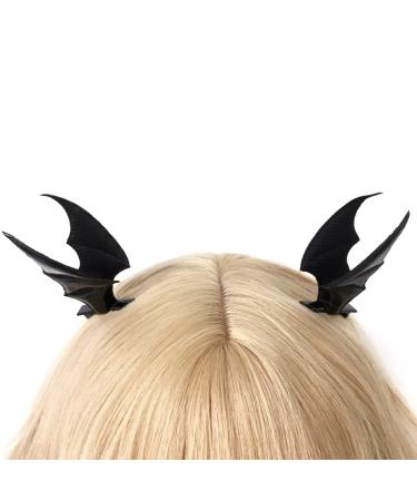 amangul Black Butterfly Hair Clip Bat Wing Hair Clip Devil Wing Hair Clip Goth Barrettes Lolit Hair Clip Butterfly Barrettes(C)