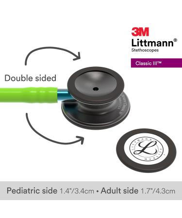3M Littmann Classic III Stethoscope - Smoke Chestpiece, Lime Green Tube, Blue Stem - 27 inch - Buy Online on GoSupps.com