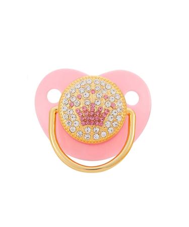 Buy Day & Night Krone Baby Schnuller - Soft Pink Nipple Pacifier for Newborns | Premium Quality Gold Baby Dummy International Shipping Available - Buy Online on GoSupps.com