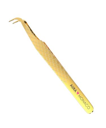 Aura monaco eyelash tweezers Brooklyn for premium eyelashes lash extensions professional curved lace eyelash tweezers twice boot volume eyelash extension