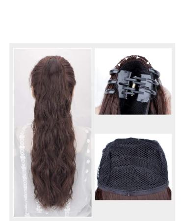 Horsetail Wig - Long Curly Hair Band Double Ponytail Big Wave - Natural Black & Dark Brown - Buy Online on GoSupps.com