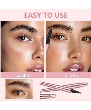 Magic Eyebrow Pencil 4 Tips Eyebrow Pen 3D Waterproof Long Lasting Eyebrow Pencil for Natural Makeup Makeup Tools (Grey) - Buy Online on GoSupps.com