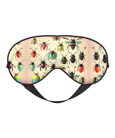 Cartoon Small Insects Eye mask Soft Elastic and Adjustable Nighttime Comfort Sleeping mask Suitable for Both Men and Women