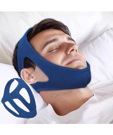 IBLUELOVER Anti Snoring Chin Strap Stop Snore Chin Strap Snore Stopper Professional Breathable Anti Snore Devices Adjustable Snoring Solution Belt Stop Snoring Aid for Men Women CPAP Users