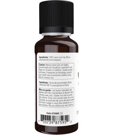 NOW Solutions Rose Hip Seed Oil 100% Pure Nourishing and Renewing For Facial Care Vegan Child Resistant Cap 30ml - Buy Online on GoSupps.com