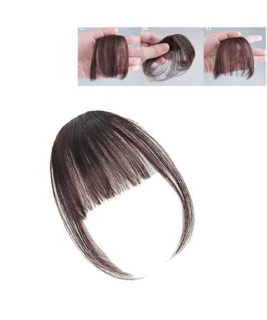 Buy Dark Brown Hair Bangs Clip - Replacement False Bangs & Portable Faux Hair Extensions for a Perfect Fringe - Buy Online on GoSupps.com