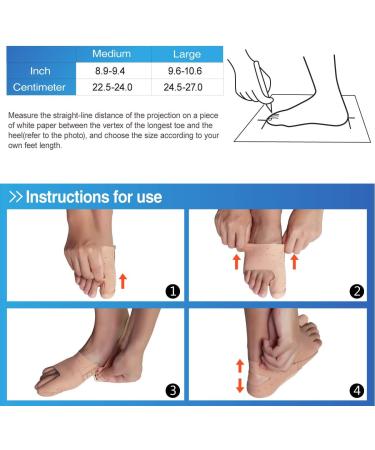 Bunion Correctors Toe Straightener Sleeves | Pain Relief for Hallux Valgus & Hammer Toe | Adjustable Day & Night Wear | Women and Men (Large) - Buy Online on GoSupps.com