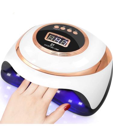 PHIAKLE 180W UV LED Nail Lamp, UV Light for Nails with Automatic Sensor/4 Timer Setting Professional Fast Curing Lamp Nail Dryer for Acrylic Nails Gel Polish(Gold)