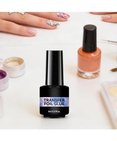 Pruojhw Nail Foil Glue | 8ml Strong Adhesion Transparent Gel Requiring a UV Lamp for DIY Home Manicures and Decorative Nail Art - Buy Online on GoSupps.com