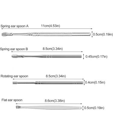 HEIMEABI Spring Ear Wax Cleaner Tool Set - Stainless Steel Ear Cleansing Kit with Storage Box - Earwax Removal Tool for Beauty Gift - D One Size - Buy Online on GoSupps.com