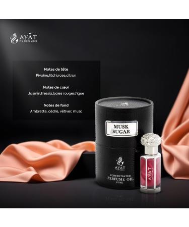 AYAT PERFUMES Perfume Extract 12ml | Pretty Bottle Packaged in an Elegant Box | Alcohol-Free Unisex Attar | Long Lasting Fragrance Oil | Arabian scent Made Designed in Dubai (Musk Sugar) - Buy Online on GoSupps.com