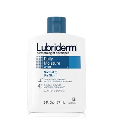 Lubriderm Daily Moisture Lotion For Normal To Dry Skin 6oz Pack of 3 6 Fl Oz (Pack of 3)