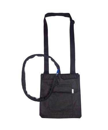 Urinary Drainage Bag Holder with Internal Fixation Buckle Adjustable Shoulder Strap Black