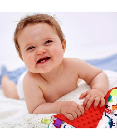 NUOBESTY Baby Security Tag Blanket - Dinosaur Pattern Taggy Blanket for Newborns - Buy Online on GoSupps.com