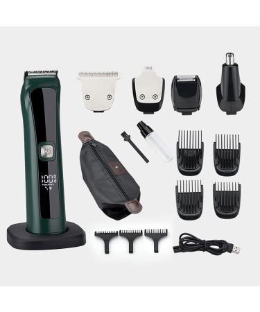Hair Clippers for Men 4 IN 1 Professional Electric Hair Trimmer Titanium Alloy Cutter Head Shaver Blade USB Fast Charing Styling Hair Clipper Green 4in1set