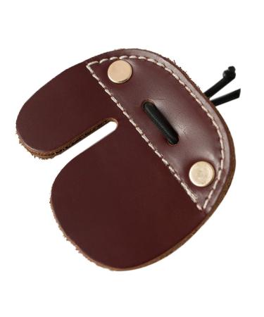 CyberDyer Cow Leather Archery Finger Tab for Recurve Bows Hunting Finger Protector Brown