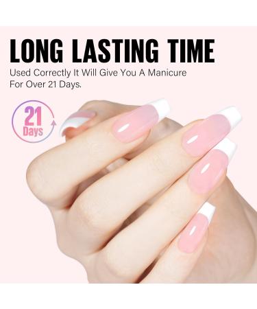 TOMICCA 4PCS Jelly Nude Pink White Gel Nail Polish Set - Sheer Clear Crystal Translucent French Manicure DIY Home Kit 8ML - Buy Online on GoSupps.com