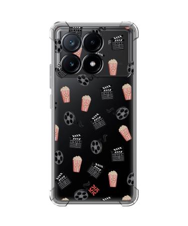 Movilshop Anti-Shock Case for Poco X6 Pro 5G Film and Series Film and Popcorn Reinforced Corner Silicone 1.5 mm Thickness Flexible Transparent Bumper Gel TPU
