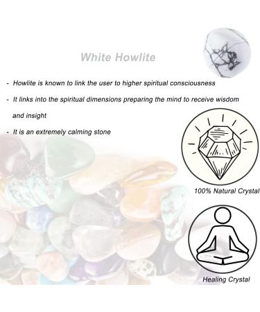 White Howlite Healing Crystal Stones 1.25-2.0 Large | Natural Tumbled Gemstones for Reiki, Energy, and Meditation - Buy Online on GoSupps.com