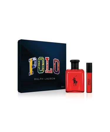 Ralph Lauren - Polo Red - Eau de Toilette - Men's Cologne Gift Set- Fresh Daring Woody Spicy Scent - Full Size 2.5 Fl Oz & Travel Size 0.3 Fl Oz