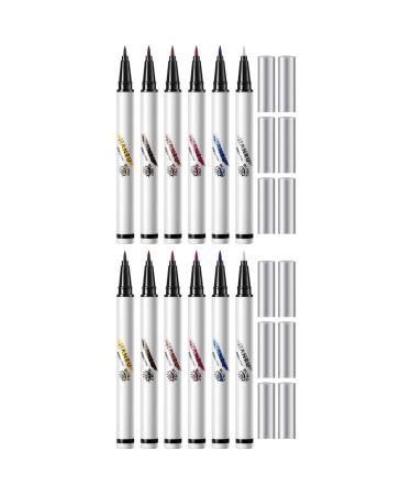 Beavorty 12 Pcs Eye Makeup Tool Eyeliner Pen for Women Colored Eyeliner Girl Liquid Eyeliner Abs Miss