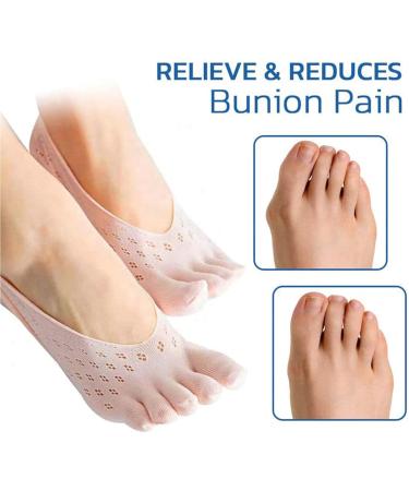 Sofeet Bunion Relief & Toe Compression Socks - Projoint AntiBunions Health Socks for Gout & Strongjoints - 5PCS Beige No Show Low Cut Five Finger Socks - Buy Online on GoSupps.com