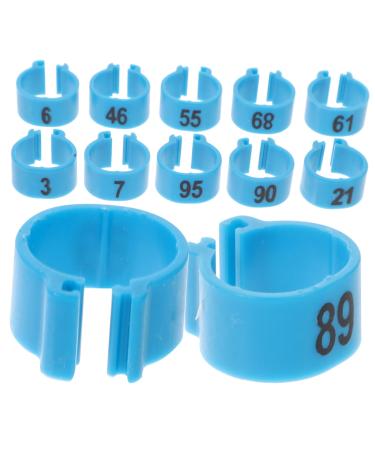 FRCOLOR 200 Pcs Pigeon Anklet Plastic Tags Chicken Foot Bands Dove Pigeon Foot Bands Baby Chicken Foot Ring 1X1X0.8CMx2pcs Bluex2pcs