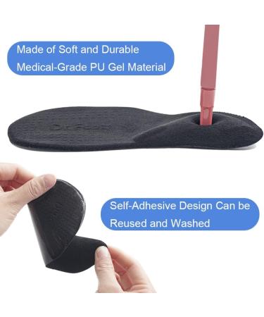 Dr. Foot's Arch Support Shoe Inserts for Flat Feet & Plantar Fasciitis - Adhesive Heel Cushion for Pain Relief in Men & Women - Small Black - Buy Online on GoSupps.com