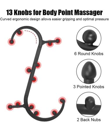 Sokiss S-Shaped Body Triggered Point Therapy & Self-Massage Device | Relieve Muscle Pain & Promote Myofascial Relaxation | Back & Neck Pain Relief Black - Buy Online on GoSupps.com