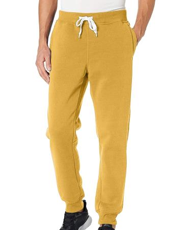Ronony Men's Slim Fit Sports Pants - Yellow Joggers for Fitness Training & Leisure | Streetwear Jogging Pants - Buy Online on GoSupps.com