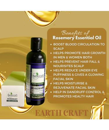 Organic Rosemary Oil for Hair Growth Scalp Skin & Aromatherapy - 100ml | Earth Craft - Buy Online on GoSupps.com