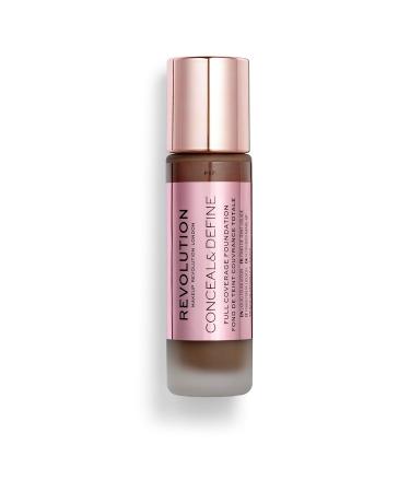 Revolution Beauty Conceal & Define Foundation | Full Coverage Matte Finish Vegan F17 Dark Skin Tones - International Shipping Available - Buy Online on GoSupps.com