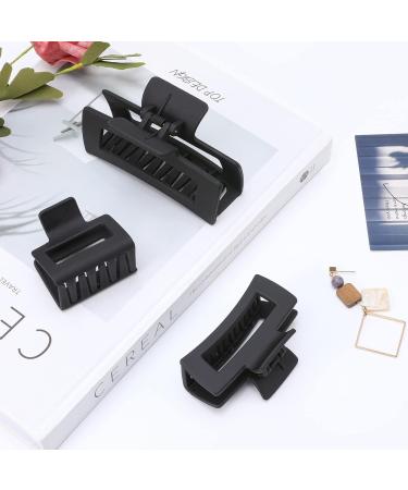 Shinowa 3 Pack Hair Claw Clips - Non-slip Matte Hair Clips for Women - Strong Hold Jaw Clip Set for Thick & Thin Hair - Black Assortment - Buy Online on GoSupps.com